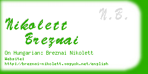 nikolett breznai business card